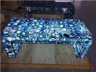 Blue Agate Gemstone Semiprecious Stone Slabs