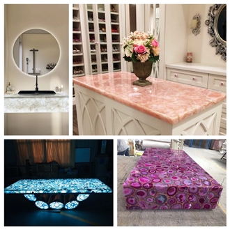 Blue Agate Gemstone Semiprecious Stone Slabs