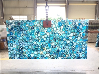Blue Agate Wall Panels Semiprecious Stone Slabs