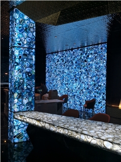 Blue Agate Wall Panels Semiprecious Stone Slabs