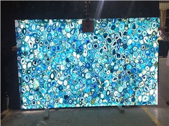 Blue Onyx Agate Gemstone Marble Semiprecious Stone Slabs