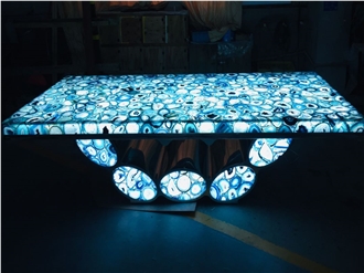 Blue Onyx Agate Gemstone Marble Semiprecious Stone Slabs