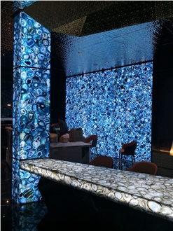 Blue Onyx Agate Gemstone Marble Semiprecious Stone Slabs