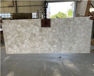 Precious White Crystal Quartz Gemstone Slabs