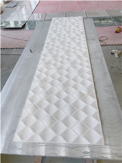 3D CNC Wall Panel Beige Limestone 3D Wall Decor Panels
