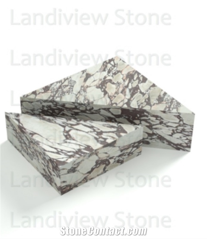 Calacatta Viola Marble Triangle 2 Pieces Coffee Table