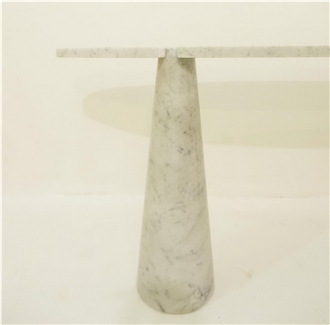 Dining Room White Oval Console Marble Coffee Table