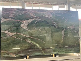 Green Quartzite Botanic Wave  Slabs