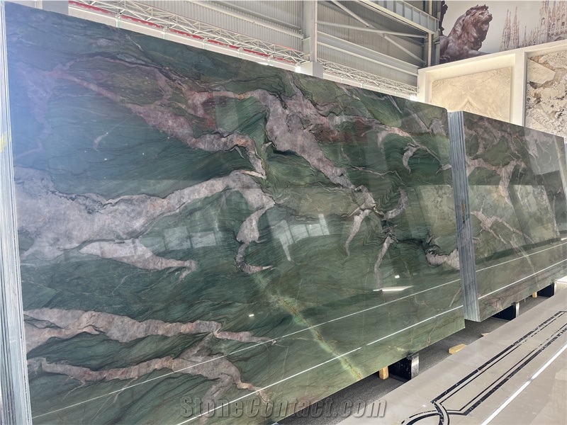 Green Quartzite Botanic Wave  Slabs