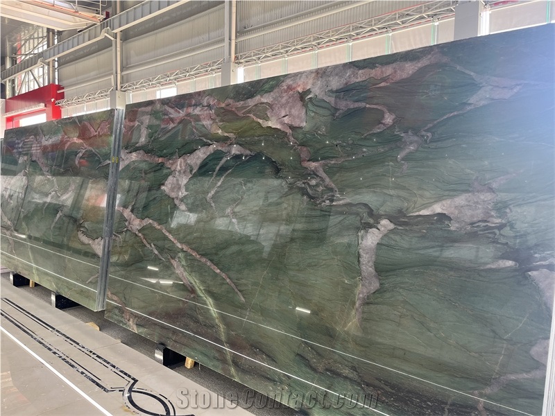 Green Quartzite Botanic Wave  Slabs