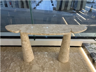 Hotel Stone Furniture Polished Beige Coffee Marble Table Top