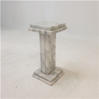 Italian White Marble Plinth Stand Set Coffee Table Pedestal