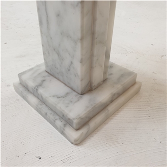 Italian White Marble Plinth Stand Set Coffee Table Pedestal