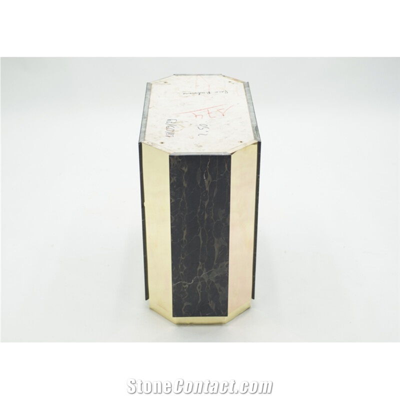 Large Brass Portoro Marble Dining Room Table