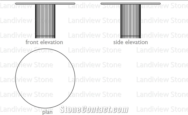 Nero Marquina Marble Cave Fluted Round  Dinning Table