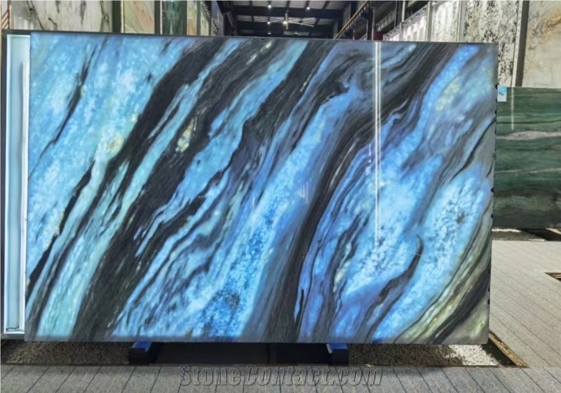 New Iceburge Blue Sky Quartzite Slab Wall Pattern