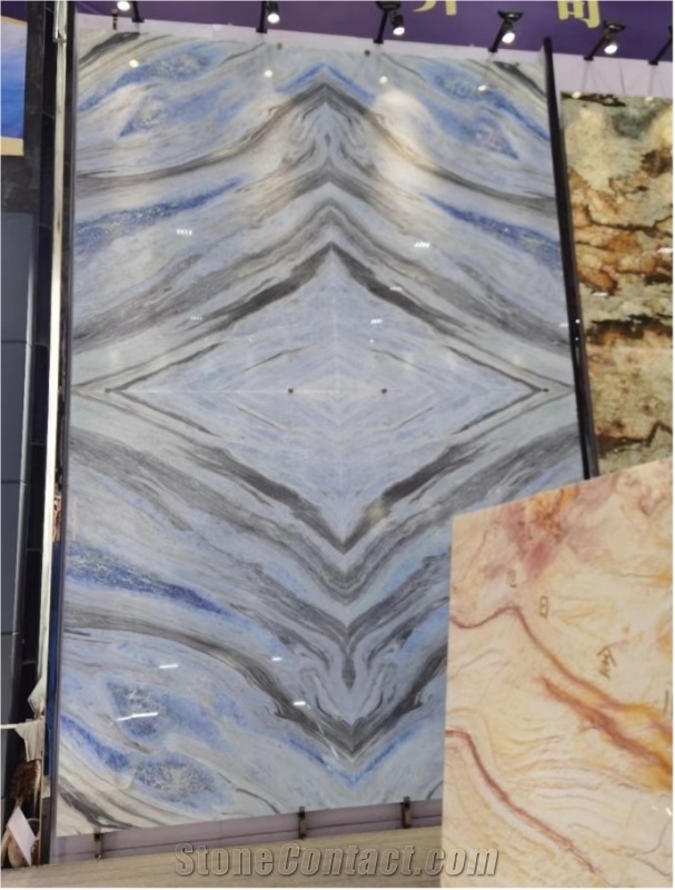 New Iceburge Blue Sky Quartzite Slab Wall Pattern