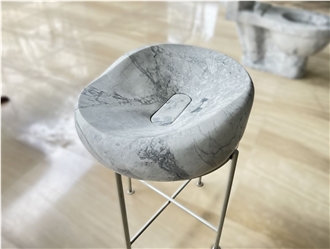 Oval Grey Marble Bathroom Washbasin