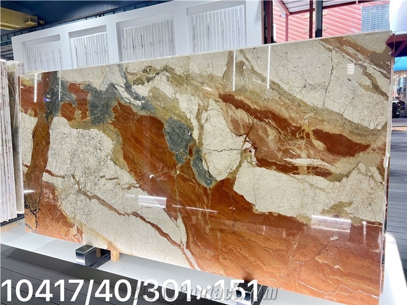 Polished Breche Fantastique Marble Slab For Tiles