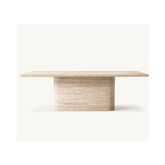 Polished Roman Travertine Dining Table Polished Roman Travertine Dining Table