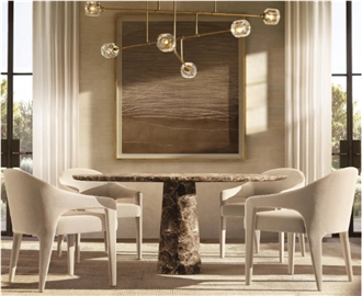 Round Emerald Green Marble Dining Table