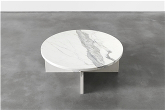 Round Living Room Volaks White Marble Coffee Table