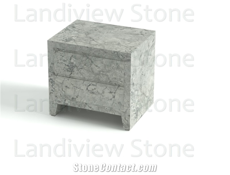 Super White Wyeth Closed Nightstand Table