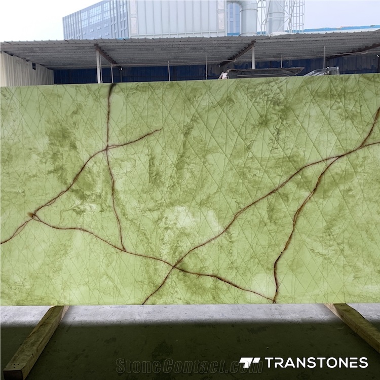 Translucent Engineered Stone Green Alabaster Wall Panel