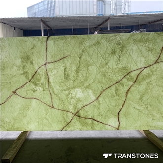 Translucent Engineered Stone Green Alabaster Wall Panel