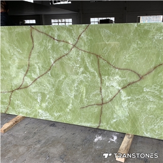 Translucent Engineered Stone Green Alabaster Wall Panel