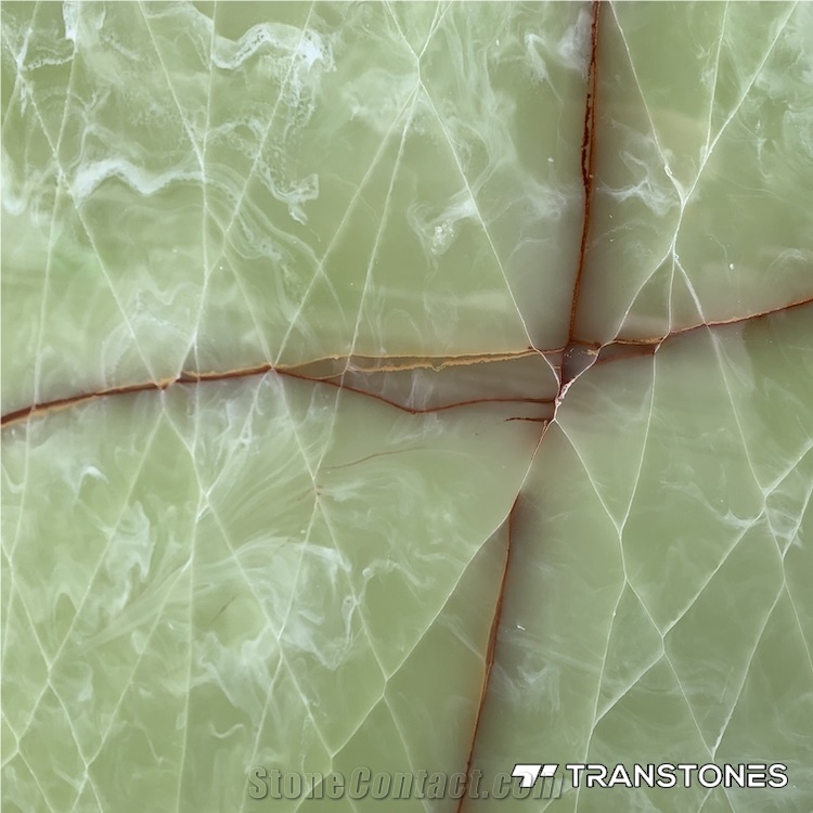 Translucent Engineered Stone Green Alabaster Wall Panel
