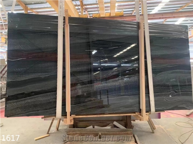 Abu Black Marble Slabs Sirohi Wooden Vein Stone Floor Use
