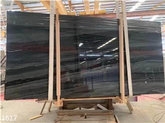 Abu Black Marble Slabs Sirohi Wooden Vein Stone Floor Use