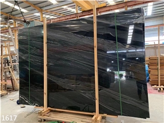 Abu Black Marble Slabs Sirohi Wooden Vein Stone Floor Use