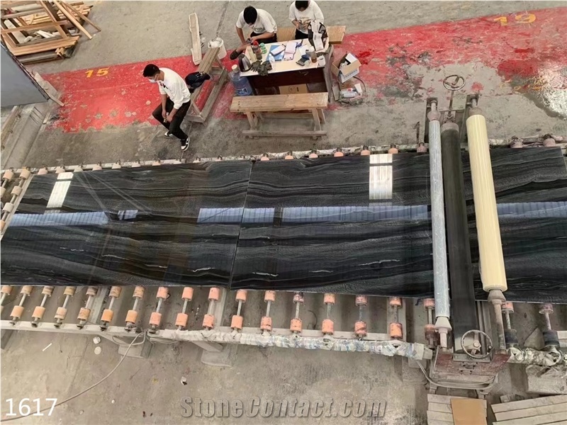Abu Black Marble Slabs Sirohi Wooden Vein Stone Floor Use