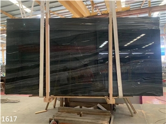 Abu Black Marble Slabs Sirohi Wooden Vein Stone Floor Use