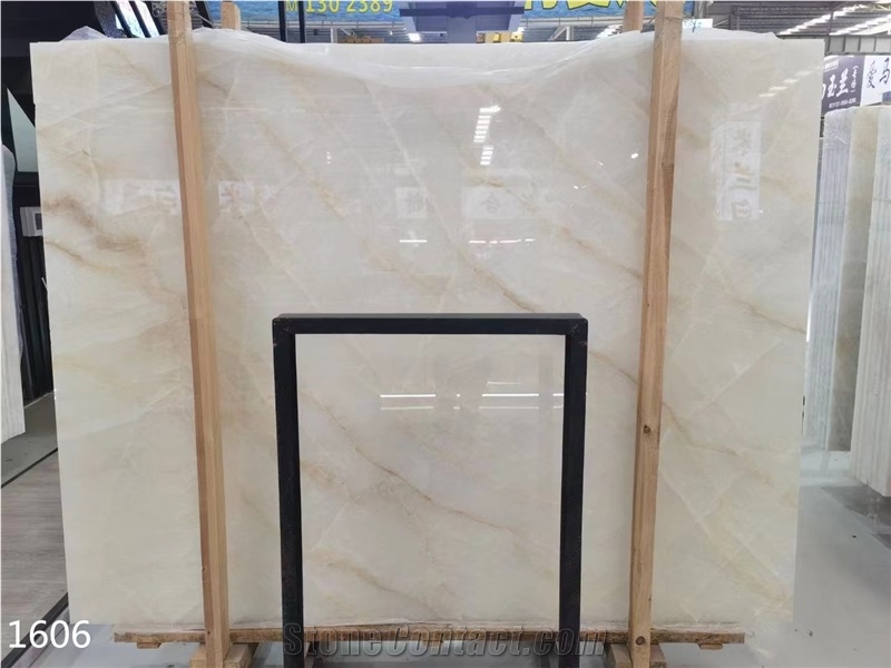 Ice Century Pure White Onyx Big Slab Interior Wall Tiles
