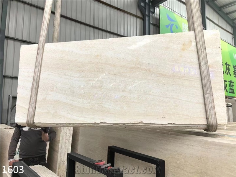 Italy Travertino Romano Bianco Slabs White Chiaro Travertine