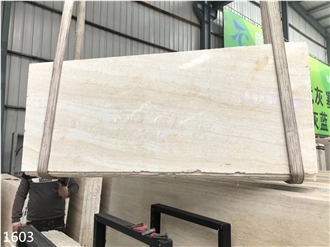 Italy Travertino Romano Bianco Slabs White Chiaro Travertine