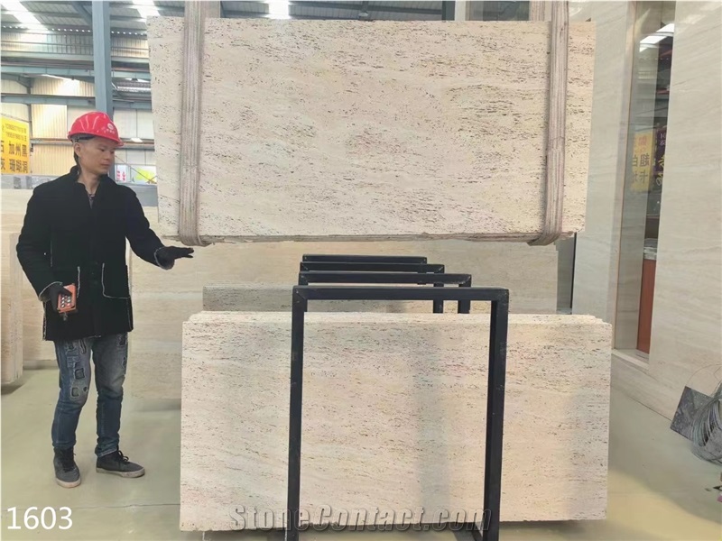 Italy Travertino Romano Bianco Slabs White Chiaro Travertine
