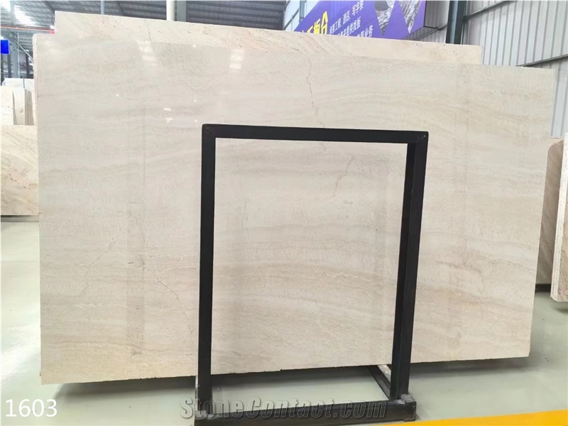 Italy Travertino Romano Bianco Slabs White Chiaro Travertine
