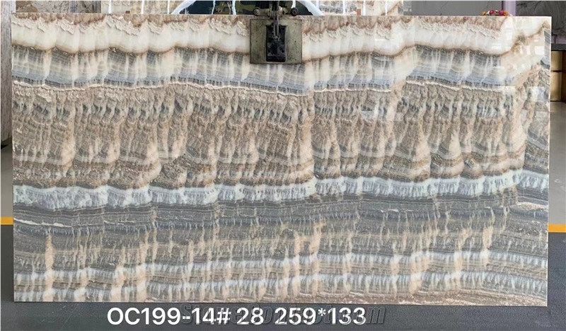 Silver Onyx Slabs Grey Blue Onix Big Slab Wall Tile Use