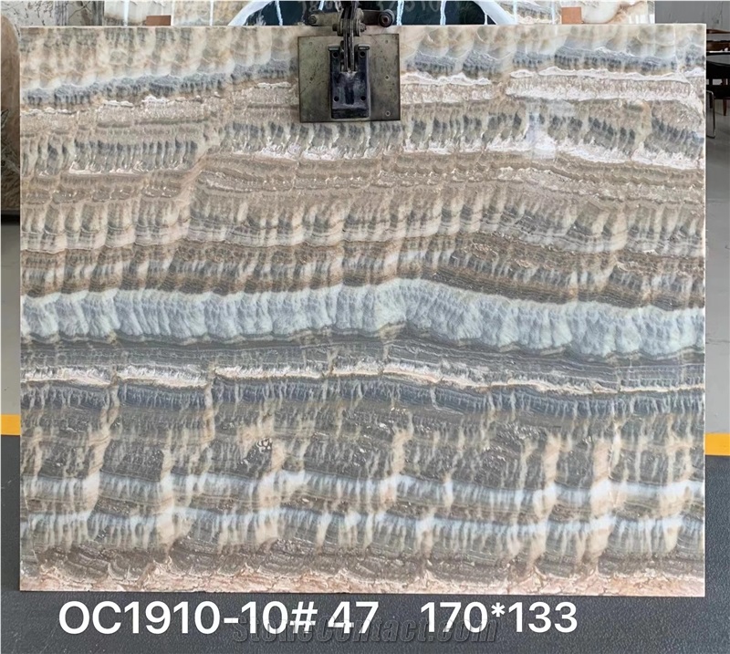 Silver Onyx Slabs Grey Blue Onix Big Slab Wall Tile Use