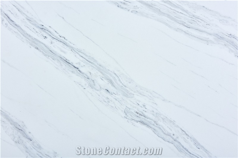 Artificial Custom Calacatta 5018 Quartz Kitchen Countertop