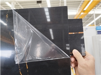 Custom Black Quartz Gold Veins 5048 Quartz Kitchen Countertop