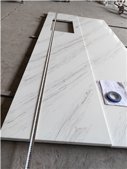 Eased Edge Custom Service 5028 Quartz Kitchen Countertop