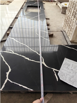 GOLDTOP 5024 Nero Statuary Black Quartz  Kitchen Countertop