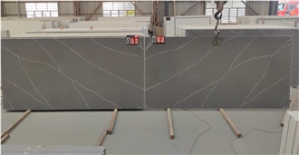 GOLDTOP 5032  Calacatta Temper Black Quartz Slabs