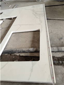 GOLDTOP 5038 Calacatta Infiniti White Quartz Kitchen Tops