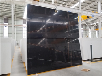GOLDTOP 5048 Lauren Gold Black Quartz Slabs